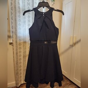 Elegant Navy Blue Sleeveless Dress